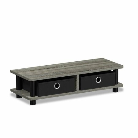 FURINNO 17099GYW-BK Turn-N-Tube Monitor Stand French Oak Grey & Black 17099GYW/BK